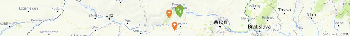 Kartenansicht für Apotheken-Notdienste in der Nähe von Bergern im Dunkelsteinerwald (Krems (Land), Niederösterreich)